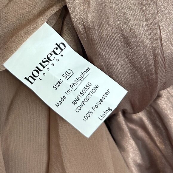 HOUSE OF CB Chaya Off Shoulder Dress in Hazelnut Size Small - Picture 9 of 16